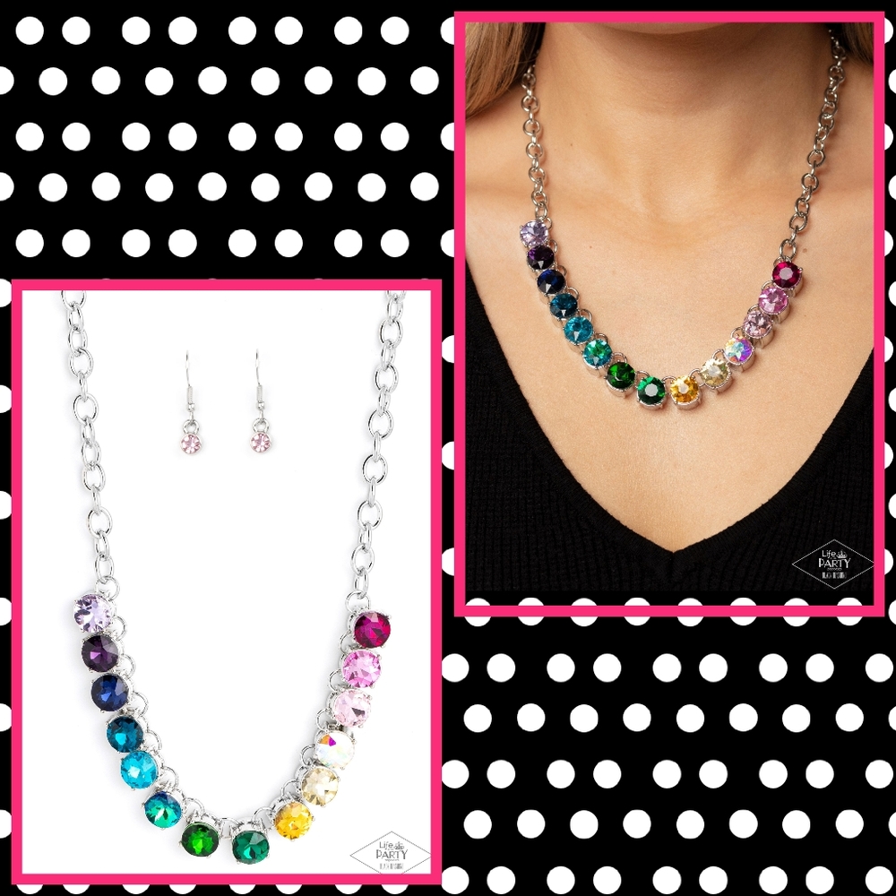 2/$10 Paparazzi Rainbow Resplendence  Multi Necklace
